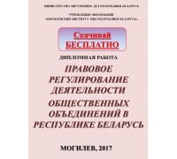 Правовое регулирование деятельности общественных объединений в Республике Беларусь